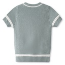 SHORT SLEEVE SEED STITCH SWEATER