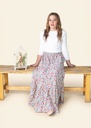 FLORAL TIERED MAXI SKIRT