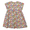 MULTI PRINT SHORT SLEEVE HIGH YOKE DRESS