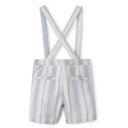 STRIPED LINEN SUSPENDER SHORTS