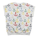 ANCHOR PRINT CAP SLEEVES SWEATSHIRT
