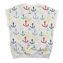 ANCHOR PRINT CAP SLEEVES SWEATSHIRT