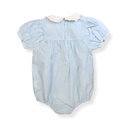 ROMPER WITH GATHERED YOKE AND RUFFLE PETERPAN COLLAR