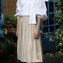 BEIGE MINI PLEATED SKIRT