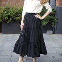 BLACK THREE TIERED SKIRT