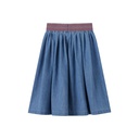 DENIM SKIRT WITH SMOCKED WAIST
