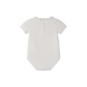 Short Sleeve Onesie With Ruffle Neck
