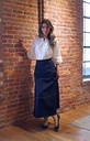 CIRCLE SKIRT WITH EMBROIDERED POCKETS