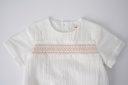 LINEN ROMPER WITH SMOCKING