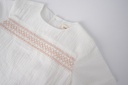 LINEN ROMPER WITH SMOCKING