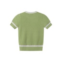 SHORT SLEEVE SWEATER WITH CONTRAST EDGING