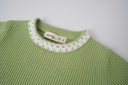 SHORT SLEEVE SWEATER WITH CONTRAST EDGING