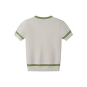 SHORT SLEEVE SWEATER WITH CONTRAST EDGING