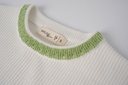 SHORT SLEEVE SWEATER WITH CONTRAST EDGING