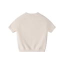 SHORT SLEEVE RUFFLE COLLAR SWEATER