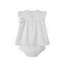 FLUTTER SLEEVE BLOOMER SET WITH SMOCKING