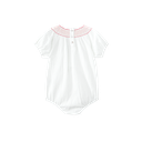 Linen Romper With Floral Smocking