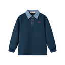 BOYS POLO WITH DENIM COLLAR