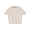 SHORT SLEEVE RUFFLE COLLAR SWEATER