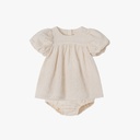 EMBROIDERED PUFF SLEEVE BLOOMER SET