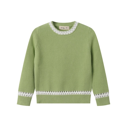 [S25-MSW503-GR] SWEATER WITH CONTRAST EDGING