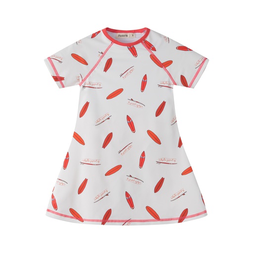 [S25-SBDG501-CM] SURFBOARD PRINT SWIM DRESS