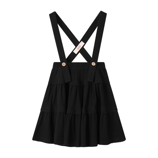 [BS-S15A-BK] RIBBED TIERED SKIRT