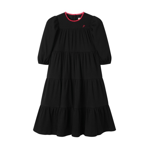[S25-KG502-BK] TIERED MAXI DRESS WITH EMBROIDERY