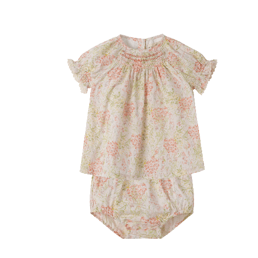 [S25-MBG506-FM] SMOCKED FLORAL BABY SET