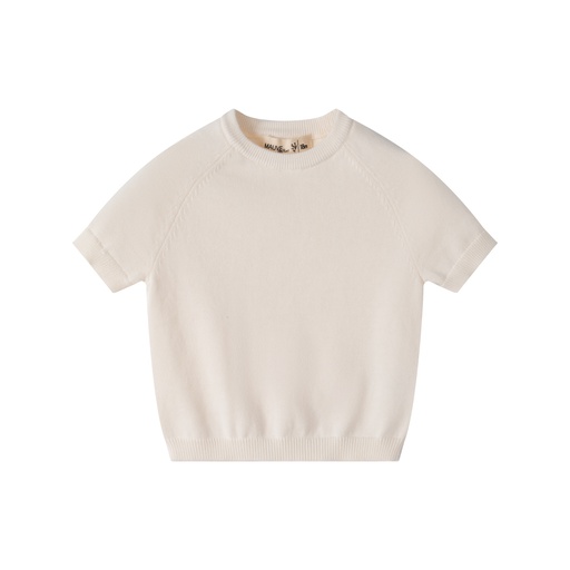 [S25-MBG512-CR] SHORT SLEEVE RUFFLE COLLAR SWEATER