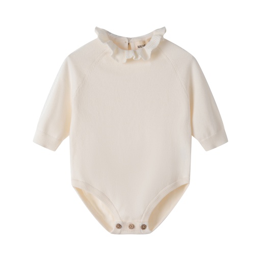 [S25-MBU502-CR] RUFFLE COLLAR SWEATER ONESIE