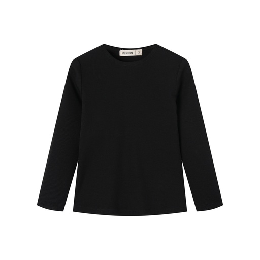 [BS-TS15-BK] RIBBED LONG SLEEVE TEE
