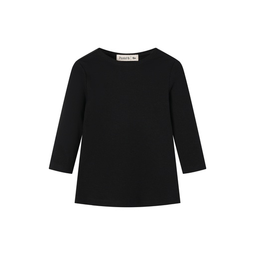 [BS-TS16-BK] RIBBED 3/4 SLEEVE T-SHIRT