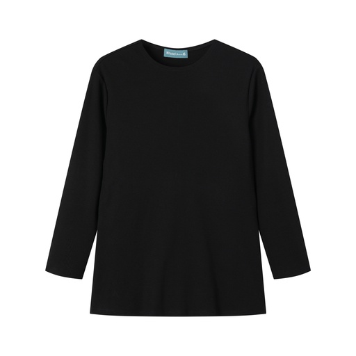 [BS-TS17-BK] TEEN RIBBED 3/4 SLEEVE T-SHIRT