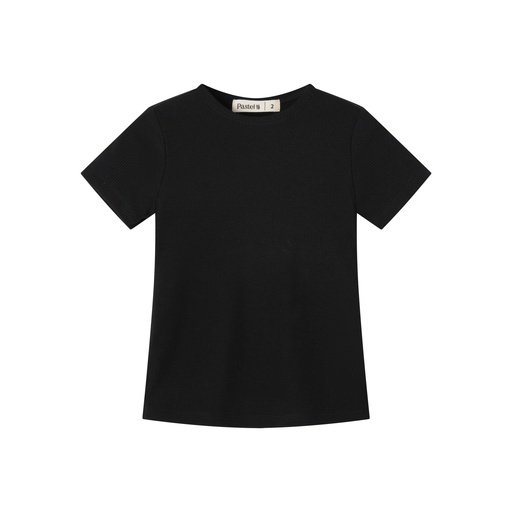 [BS-TS19-BK] RIBBED SHORT SLEEVE TEE