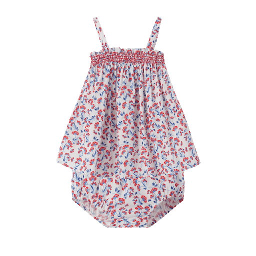 [S25-KBG503-FM] FLORAL SMOCKED BLOOMER SET