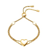 [BS-AJ10-GD] Adjustable Heart Bracelet