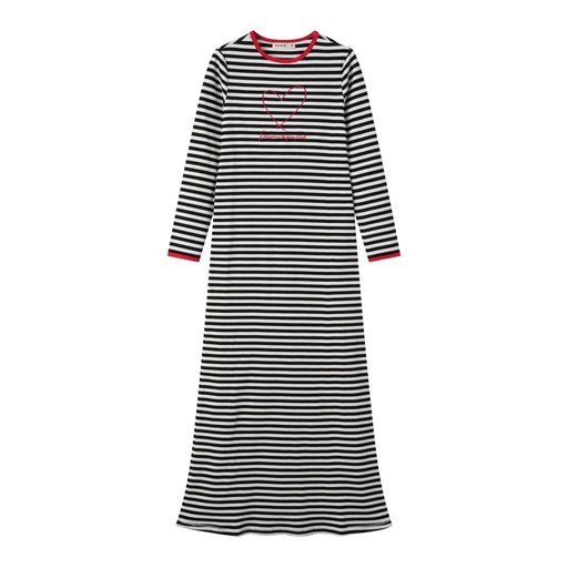 STRIPED NIGHTGOWN WITH HEART