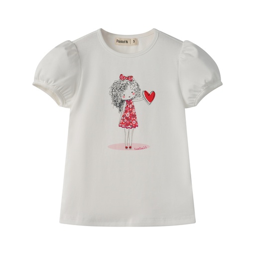 LITTLE GIRL SHORT SLEEVE HEART TEE