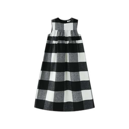 WOOL PLAID MIDI JUMPER