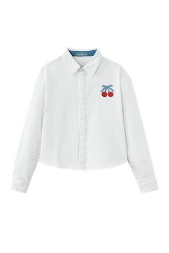 Teen Shirt With Embroidered Cherry