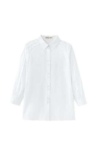 Blouse With Topstitched Collar