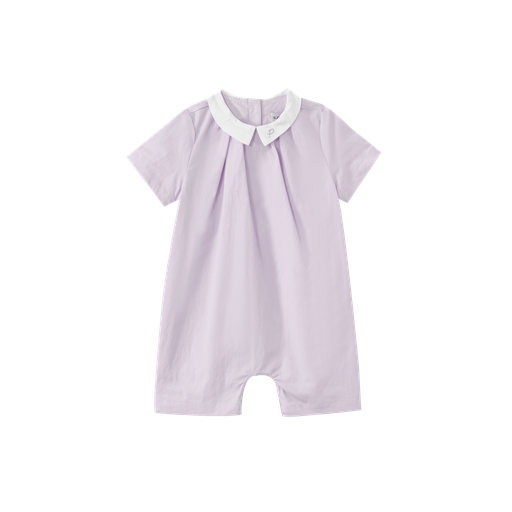 Pintuck Romper With Collar