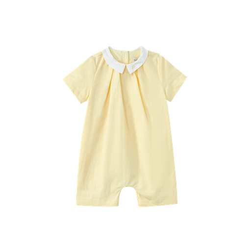 Pintuck Romper With Collar