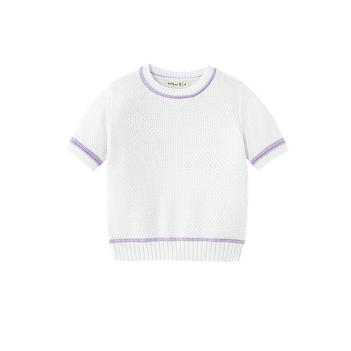 Short Sleeve Sweater With Trim