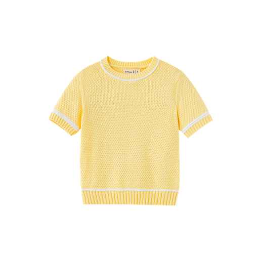 Short Sleeve Sweater With Trim