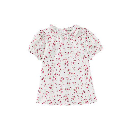 Ruffle Collar Floral Blouse